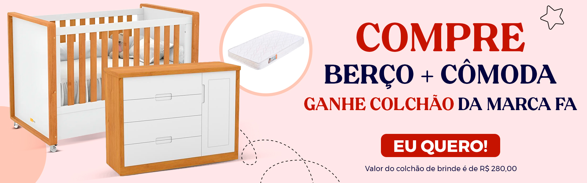 Promoção Berço + Cômoda